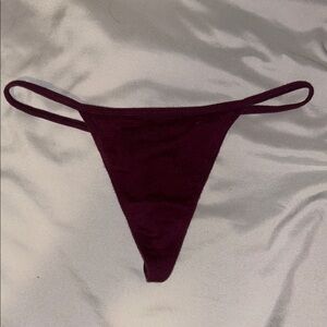 Burgundy Thong Panties
